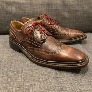 Calzoleria Harris for Barneys New York Brown Wingtip Brogue Shoes Mens Size 10